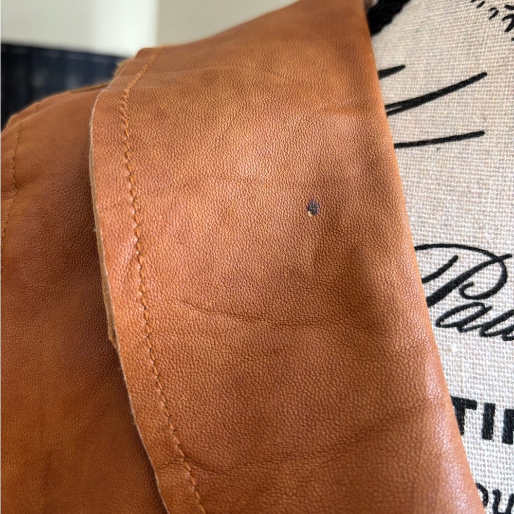 Old Navy Brown Leather Tie-Front Jacket - Picture 9 of 12